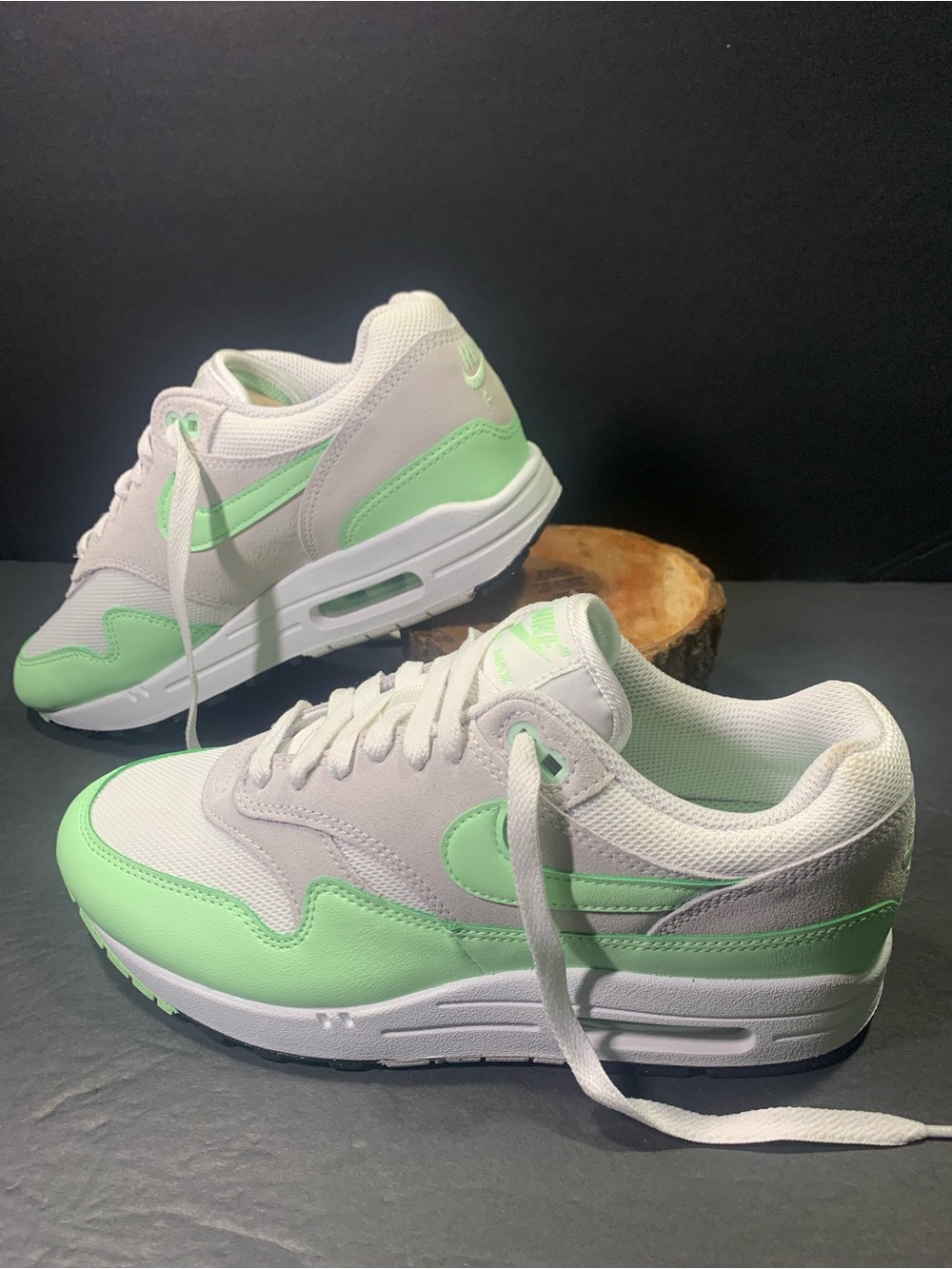 Nike Air Max 1 Sneakers Lime Gray White Shoe Size- Women’s 9 or Men’s 7.5